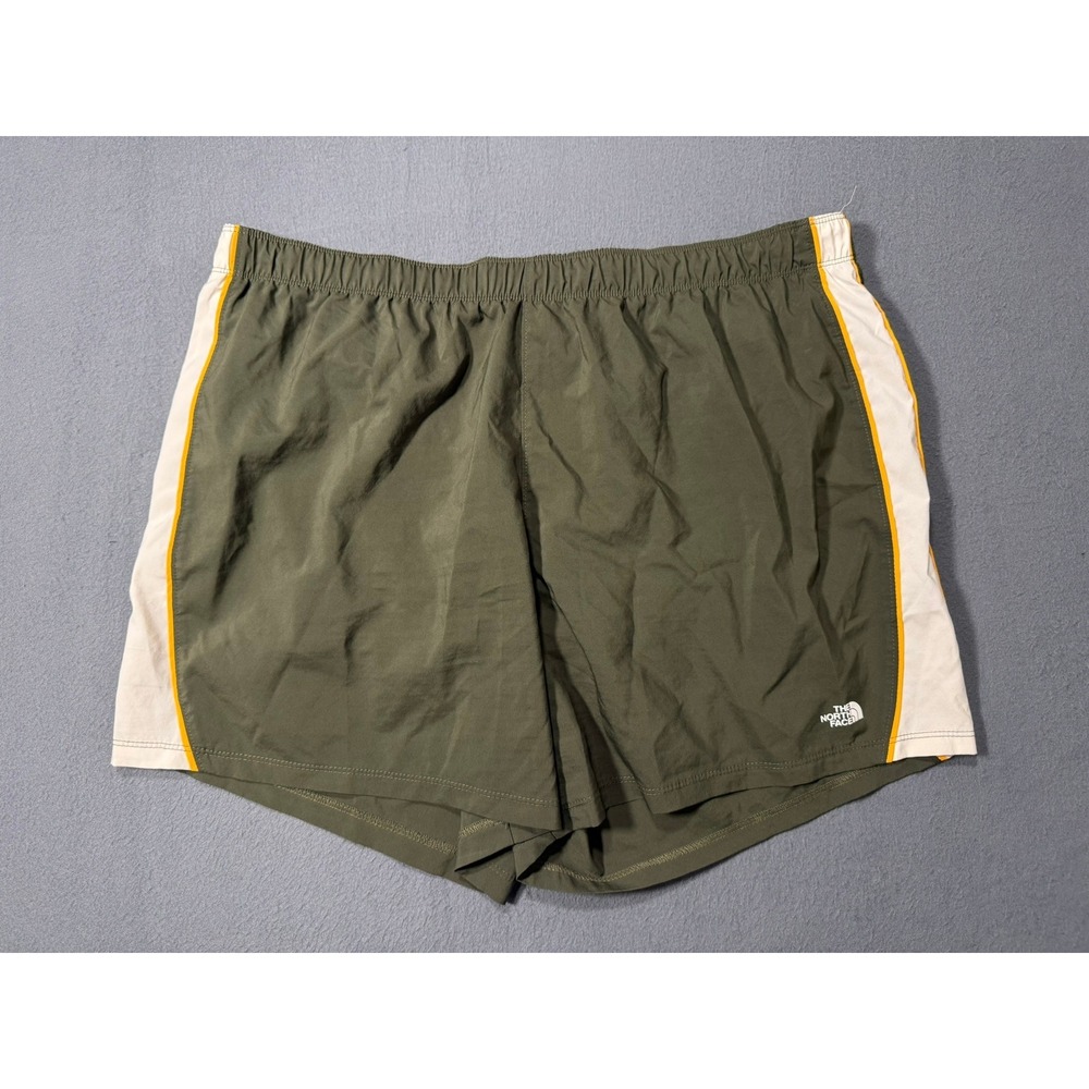The North Face Circular Design Womens XXL Olive Green Striped Athletic Shorts